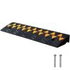 Rubber Curb Ramp 3.7" Rise Height Sidewalk Curb Ramp, 10" Width 39.4" Length Driveway Ramp for Curb, 15T Heavy Duty Rubber Ramp for Forklifts, Trucks