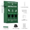 Dog Poop Bag Dispenser with Hand Wash Bottle, Lockable Outdoor Dog Waste Bag Holder with 600 Waste Bags, Stake, Pole