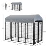 8' x 4' x 6' Outdoor Dog Playpen, Kennel with Lockable Door and Water-Resistant Canopy, for Medium/Large Dogs