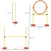 Dog Agility Training Equipment Set with Adjustable Weave Poles Jumping Ring High Jump Portable 3PCs