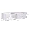 Wooden Whelping Box for Dogs, Adjustable Entrance, Large Puppy Playpen, 81" x 39" x 20", White