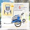 2-In-1 Blue Dog Bike Trailer & Pet Stroller, with Canopy & Storage Pockets, Safe and Comfortable