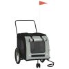 Pet Bike Trailer Black and Grey Oxford fabric, Iron, PVC Medium