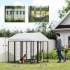 5.9' x 5.9' x 6' Outdoor Dog Kennel with Roof, Rotating & 4-Level Adjustable Bowls