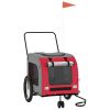 Pet Bike Trailer Red and grey Oxford fabric, iron, PVC Small