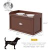 Pet Feeding Station Pet Dish Bowl Set with Storage, 2 Elevated Dog Bowls for Large Sized Dogs, Brown
