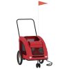 Pet Bike Trailer Red Oxford Fabric 53.9 x 26.8 x 28.3 in