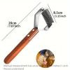 Double Sided Pet Grooming Brush - Efficient Shedding and Dematting Tool with Slicker Brush, Stainless Steel Pins