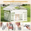 White HDPE Pet Playpen - 6-Panel Design (Hexagonal/Rectangular/House), 18"x18.5" Door, 21.5 lbs Net Weight for Travel/Yard/Living Room