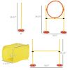 4-Piece Dog Agility Training Set Portable Equipment with Weave Pole Jumping Ring High Jump Tunnel Yellow