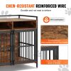 Furniture Style Dog Crate with Storage, 41 inch Dog Crate Furniture Large Breed with Double Doors, Wooden Dog Cage for Large/Medium Dog Indoor