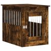 Dog Crate Furniture Smoked Oak Engineered Wood, Steel Medium