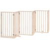 Dog Gate with Door Foldable 6 Panels 118.1 " Poplar Wood