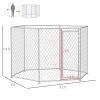 9.2' x 8' x 5.6' Dog Kennel Outdoor for Medium and Large-Sized Dogs with Lockable Door, Silver