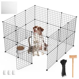 Small Animal Playpen with Door Dog Metal Playpen Small Medium Puppy Kennel Small Pet Cage Metal Wire Fence For Indoor / Outdoor