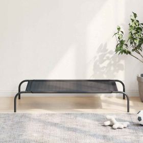 Dog Bed Black 30% Polyester, 70% PVC, Powder-Coated Steel Large