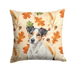 White with Black Markings Russell Terrier Heirloom Fall Throw Pillow Decorative Indoor Outdoor Accent Cushion for Couch, Bed or Patio, 18Hx18W