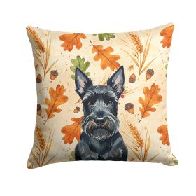 Scottish Terrier Heirloom Fall Throw Pillow Decorative Indoor Outdoor Accent Cushion for Couch, Bed or Patio, 18Hx18W