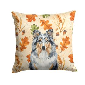 Blue Merle Sheltie Heirloom Fall Throw Pillow Decorative Indoor Outdoor Accent Cushion for Couch, Bed or Patio, 18Hx18W