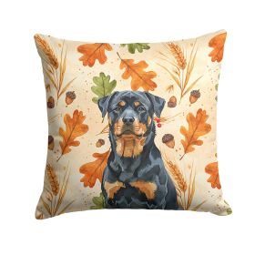 Rottweiler Heirloom Fall Throw Pillow Decorative Indoor Outdoor Accent Cushion for Couch, Bed or Patio, 18Hx18W