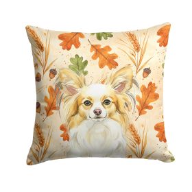 Lemon and White Papillon Heirloom Fall Throw Pillow Decorative Indoor Outdoor Accent Cushion for Couch, Bed or Patio, 18Hx18W