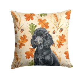 Standard Black Poodle Heirloom Fall Throw Pillow Decorative Indoor Outdoor Accent Cushion for Couch, Bed or Patio, 18Hx18W