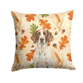 Liver and White Pointer Heirloom Fall Throw Pillow Decorative Indoor Outdoor Accent Cushion for Couch, Bed or Patio, 18Hx18W