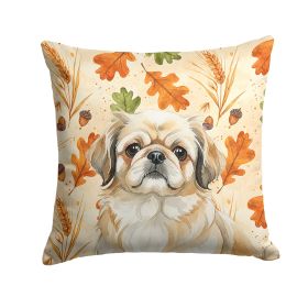Fawn Pekingese Heirloom Fall Throw Pillow Decorative Indoor Outdoor Accent Cushion for Couch, Bed or Patio, 18Hx18W