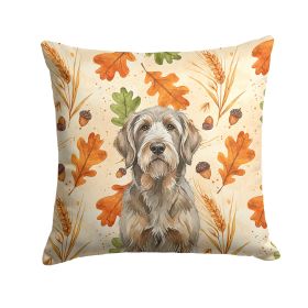 Grizzle and Tan Otterhound Heirloom Fall Throw Pillow Decorative Indoor Outdoor Accent Cushion for Couch, Bed or Patio, 18Hx18W