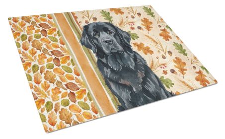 Black Newfoundland Heirloom Fall Glass Cutting Board Decorative Tempered Glass Kitchen Cutting and Serving Board Large Size Chopping Board