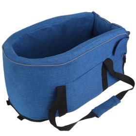 Console Pet Car Seat with Storage Pocket Booster Car Seat Portable Pet Travel Bag Machine Washable Pet Seat Fit For Small Dog Cat (Option: PetCarSeatBlue)