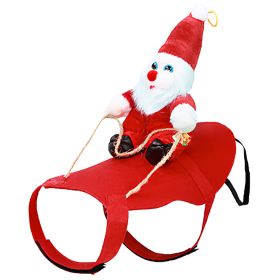 Pet Christmas Costumes Red Winter Coat for Dog Riding Santa Claus with Bell Clothes New Year Outfit Cosplay Costumes Party Dress Up (Option: othesS)