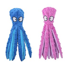 2Pcs Squeaky Dog Toys No Stuffing Crinkle Plush Octopus Dog Teething Toy Interactive Dog Toy Dog Training Toy For Puppy Small Medium Large Dog (Option: DogToyBluePinkPink)
