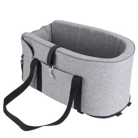 Console Pet Car Seat with Storage Pocket Booster Car Seat Portable Pet Travel Bag Machine Washable Pet Seat Fit For Small Dog Cat (Option: PetCarSeatSilver)
