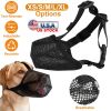 Pet Muzzle Mask Soft Mesh Muzzle Adjustable Dog Mouth Cover with Breathable Mesh Adjustable Neck Forehead Strap for Anti Biting Barking Chewing