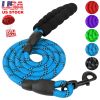 5FT Dog Leash Dog Training Walking Lead w/ Foam Handle Highly Reflective Treads Strong Nylon Dog Rope For Small Medium Dogs