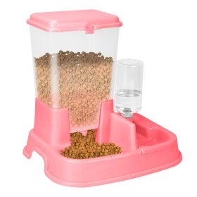 Pet Automatic Water Dispenser Food Dispenser 2 In 1 Dog Cat Dispenser Gravity Food Water Dispenser (Option: erPink)