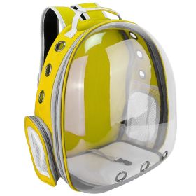 Pet Backpack Carrier Ventilate Transparent Backpack Travel Breathable Astronaut Cat Carrier For Puppies Cats Dogs Under 13LBS (Option: PetCarrierYellow)
