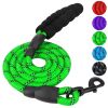 5FT Dog Leash Dog Training Walking Lead w/ Foam Handle Highly Reflective Treads Strong Nylon Dog Rope For Small Medium Dogs