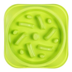 Dog Cat Slow Feeder Bowl Pet No Gulp Feeder Bowl Anti-Bloat Feeding Plate (Option: rGreen)