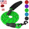 5FT Dog Leash Dog Training Walking Lead w/ Foam Handle Highly Reflective Treads Strong Nylon Dog Rope For Small Medium Dogs