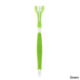 Three Sided Pet Toothbrush Three-Head Multi-angle Toothbrush Cleaning Dog Brush Bad Breath Teeth Care Tool (Color: B01)