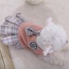 Sweet Bowknot Dog Sweater Dress; Winter Warm Pet Clothes; Costume For Small Medium Large Dog