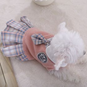 Sweet Bowknot Dog Sweater Dress; Winter Warm Pet Clothes; Costume For Small Medium Large Dog (Color: Pink, size: XXL)