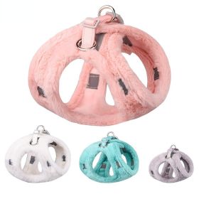 Soft and Warm Dog Harness and Leash Set - Winter Plush Dog Vest Harness with Reflective Bands (colour: Set, Specifications (length * width): S)