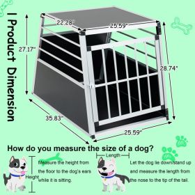 Aluminum Transport Box 35 Ã— 25 Ã— 27 in, Aluminum Car Transport Box Travel Transport Box for dogs, Black and Silver (Color: as picture)