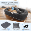 Human Dog Bed, Large Size Fits You and Pets, Washable Faux Fur Dog Bed for People Doze Off, Napping Orthopedic Dog Bed, Present Plump Pillow, Blanket