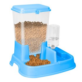 Pet Automatic Water Dispenser Food Dispenser 2 In 1 Dog Cat Dispenser Gravity Food Water Dispenser (Option: erBlue)