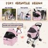 3 in 1 Dog Stroller, 4 Wheels Pet Stroller Dog Stroller for Medium Small Dog Up to 50lbs