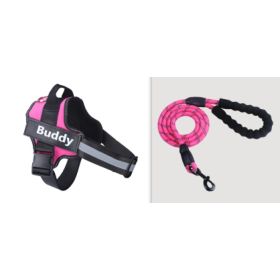 Fashion Simple Pet Leash Chest Strap Set (Option: Pink-S)